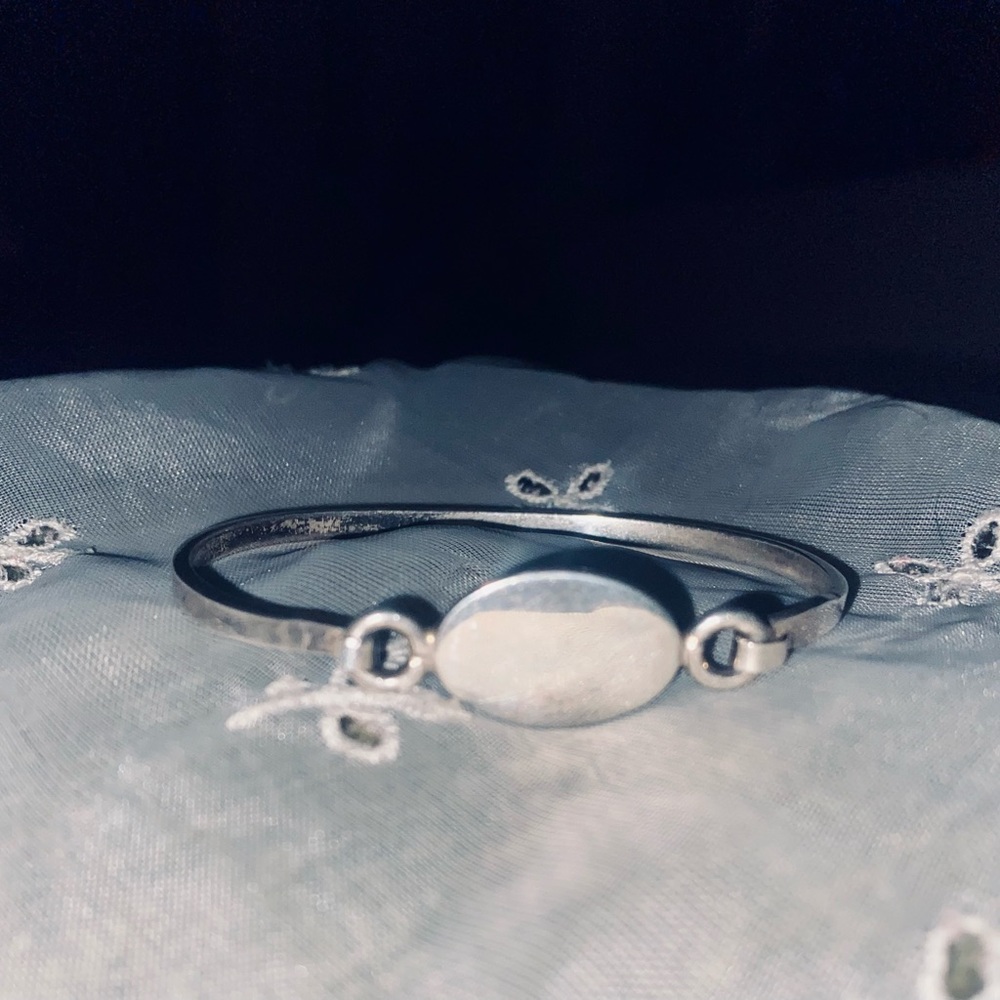 Vintage Sterling Silver 925 Mexico Hook & Loop Bangle Bracelet Classic Beauty